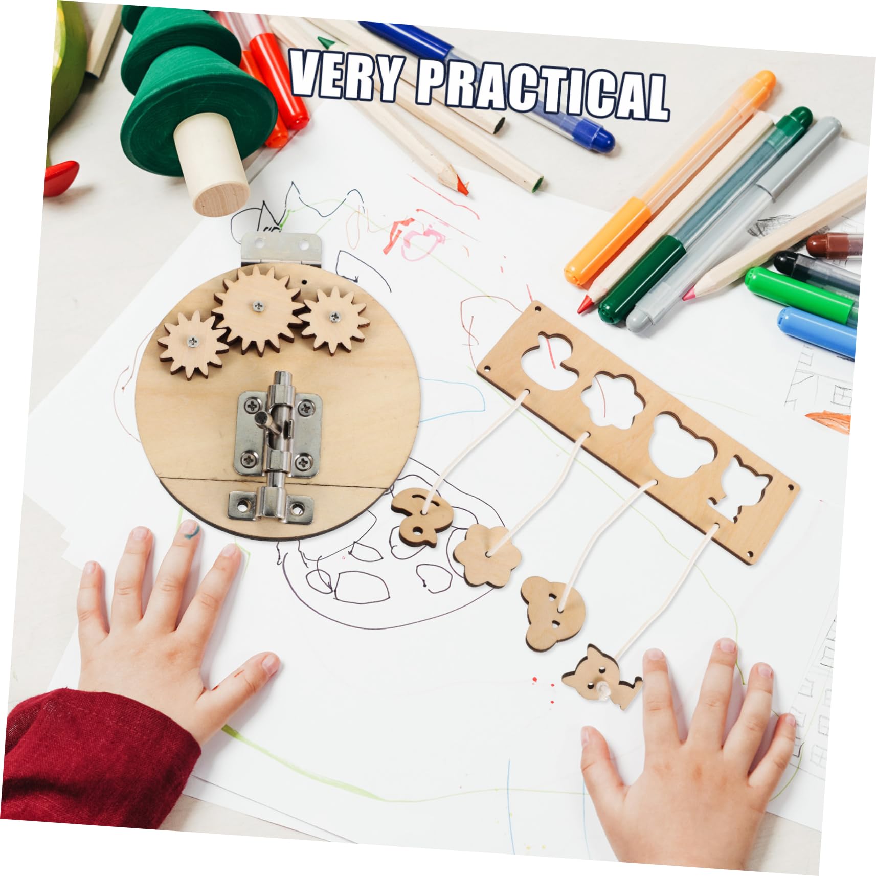 6 Tableros Montessori de Madera para Niños Pequeños Actividades Sensoriales para Desarrollar Motricidad Fina y Habilidades de Observación en Familia o Escuela