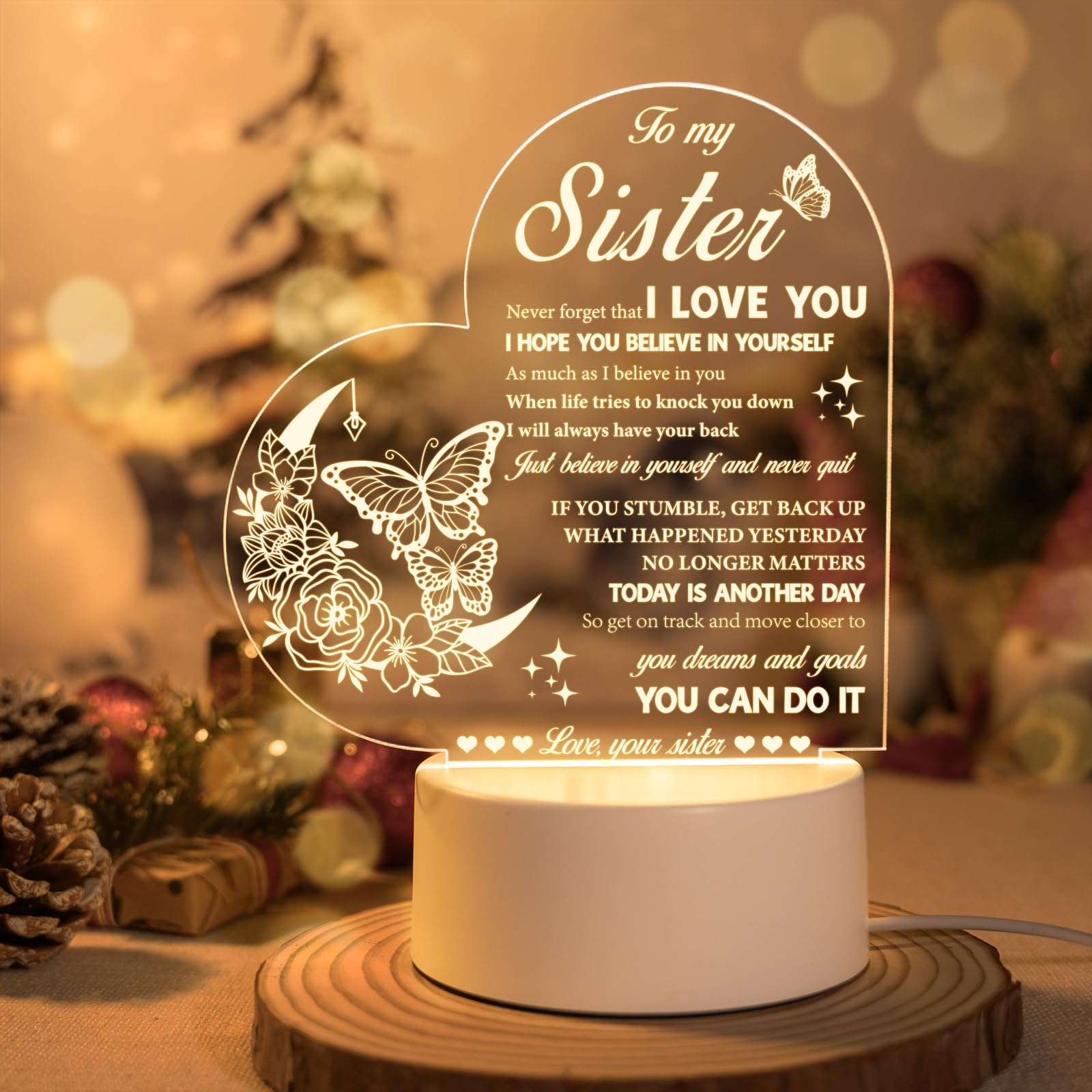 Buioata Sister Birthday Gifts Night Light Sister Gifts from Sister