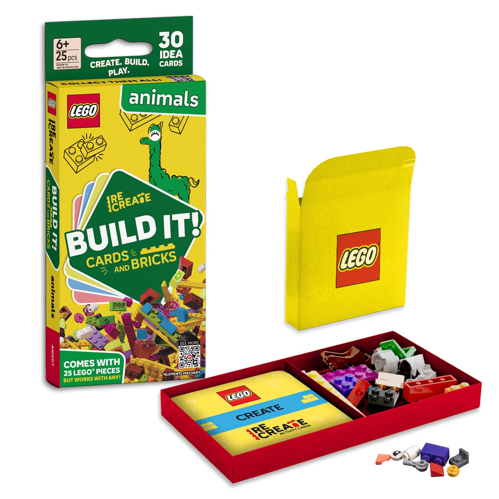 LEGO Recreate Activity Cards – Animals | Creative Building Game with 30+ Activity Cards & 25 LEGO Elements | Ages 6+
