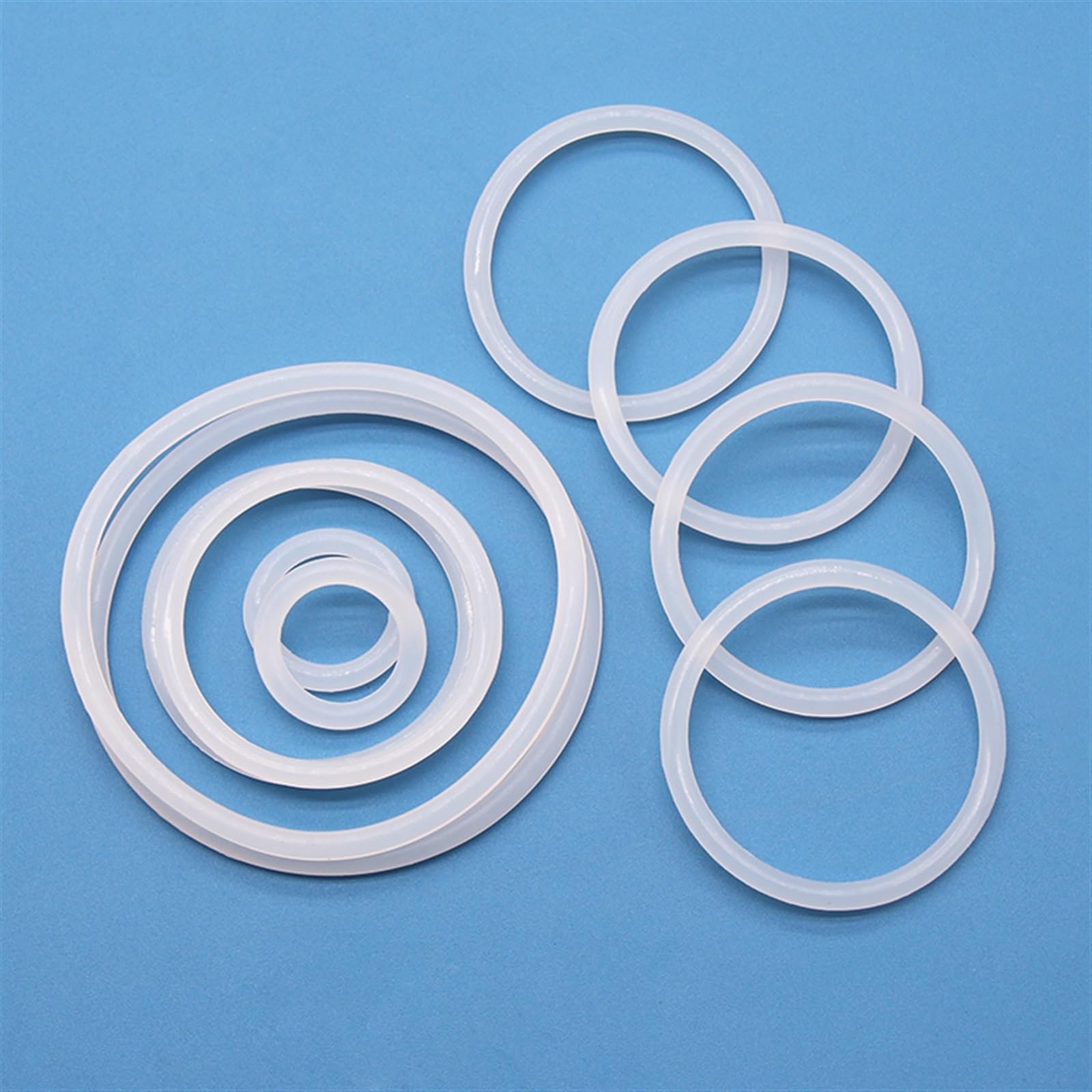 Junta tórica de caucho nitrílico, 50 juntas tóricas VMQ blancas, diámetro exterior de 5 a 100 mm, espesor sección transversal 2 a 4, silicona grado alimenticio resistente al calor(OD 56MM-CS 4MM)