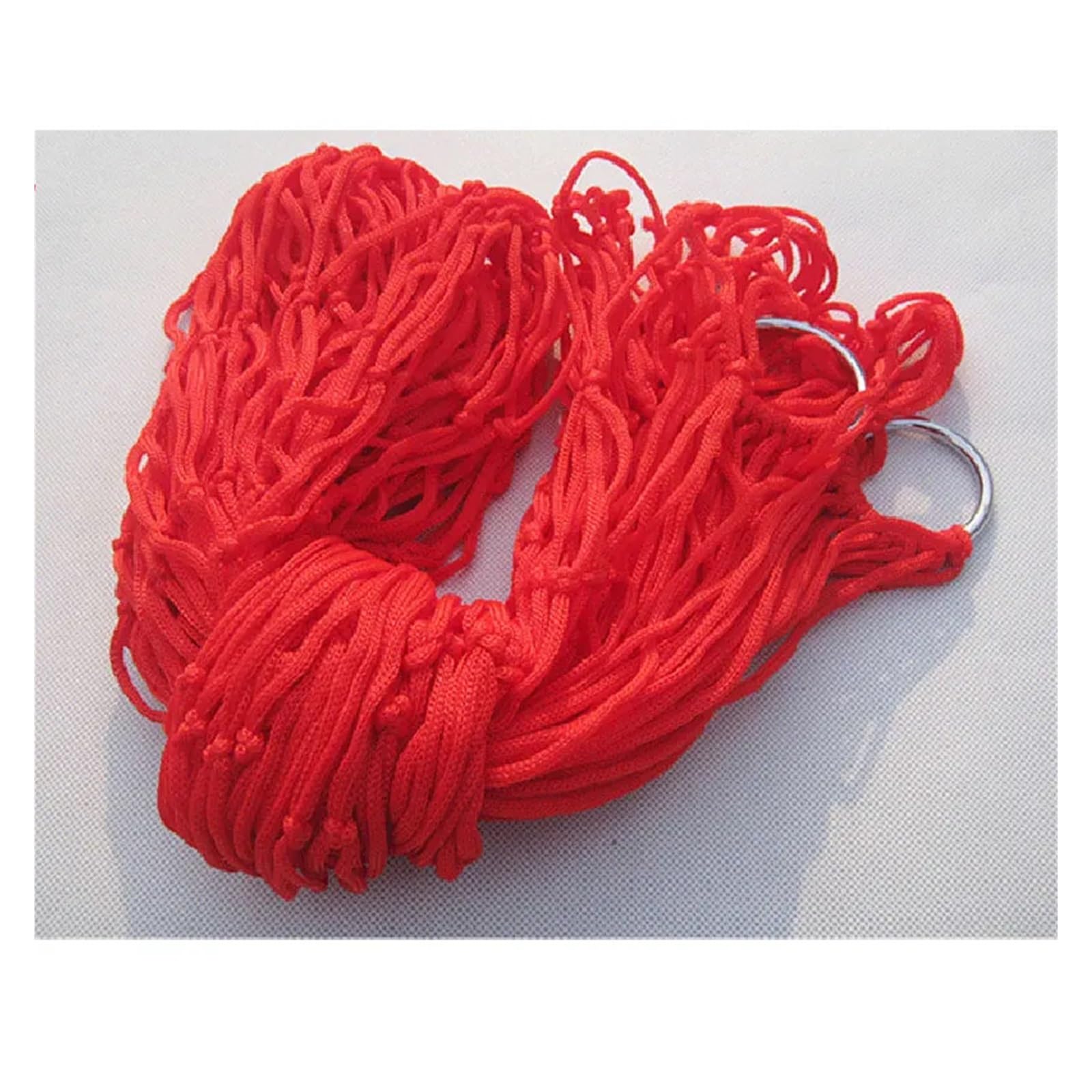 Nylon Mesh Hammock Single Person Hanging Sleeping Bed Swing Outdoor Camping Essentials Hammocks For Outside(Red)