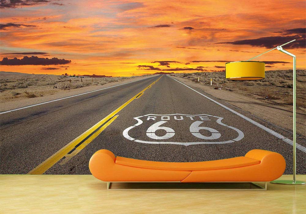 Papier peint photo route 66 pour agrandir un mur 3d