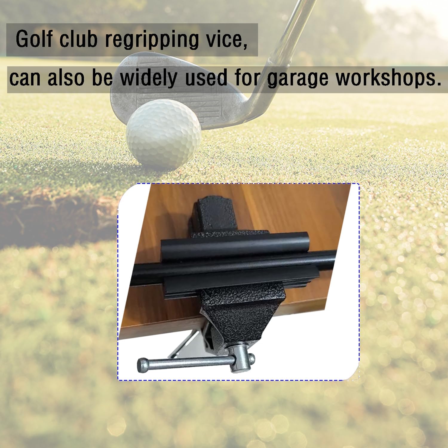 Golf Grip Removal Tool Kit, Golf Club Regripping Kit - Includes Portable Golf Club Vise Clamp, 13pcs Grip Tapes, Hook Knife & Rubber Sleeve