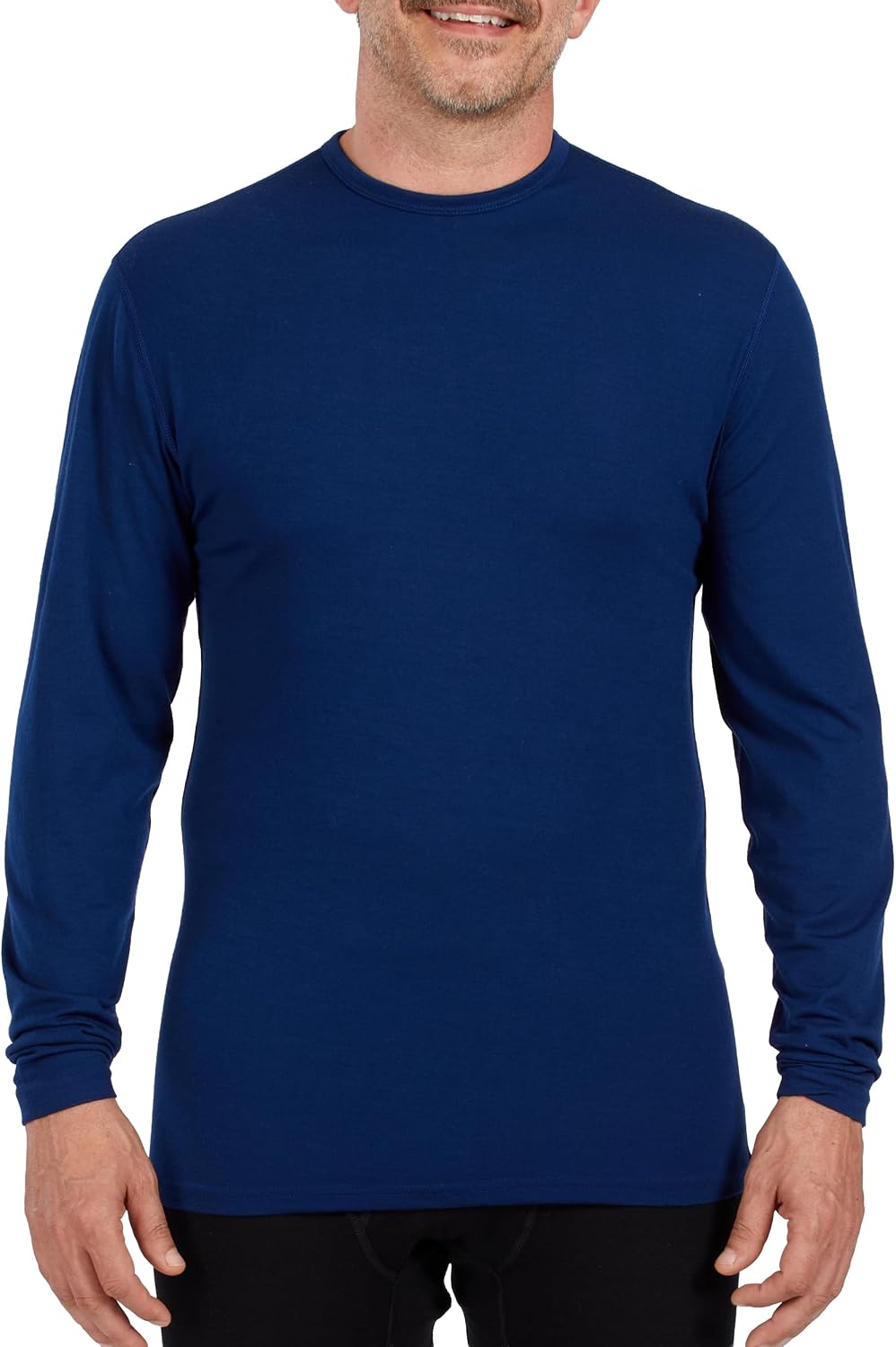 Men's Microweight Merino Wool Long Sleeve Crew Neck - Base Layer Shirt