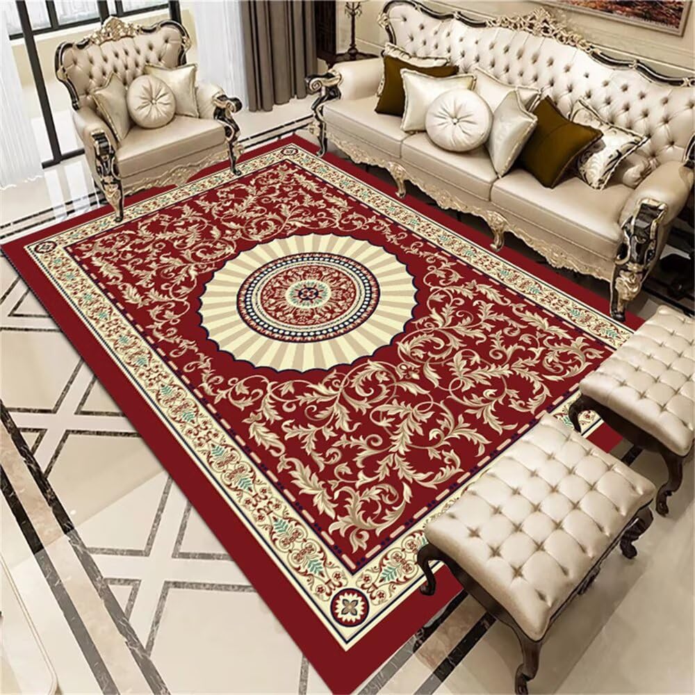Grand tapis de cuisine rouge 160x210cm pour réchauffer un petit salon