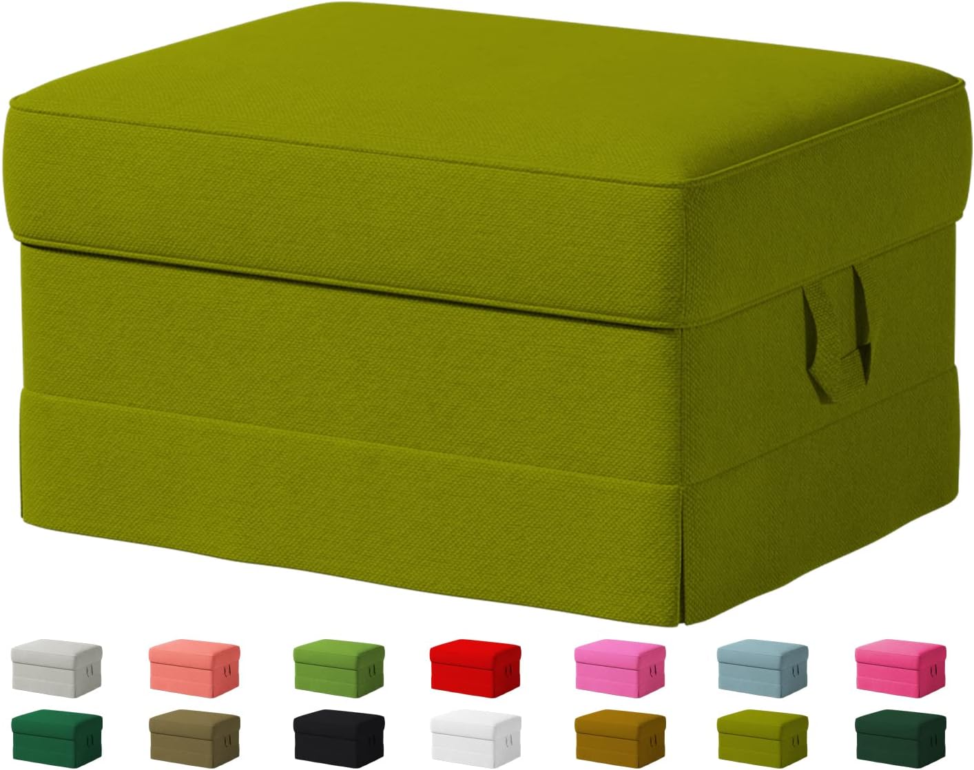 Custom Made Ektorp Footstool Velvet Replacement Covers Fits IKEA Ektorp Ottoman,Ektorp Sofa Cover,Only Cover.(Don't Fit Uppland Series Sofa) (Black)