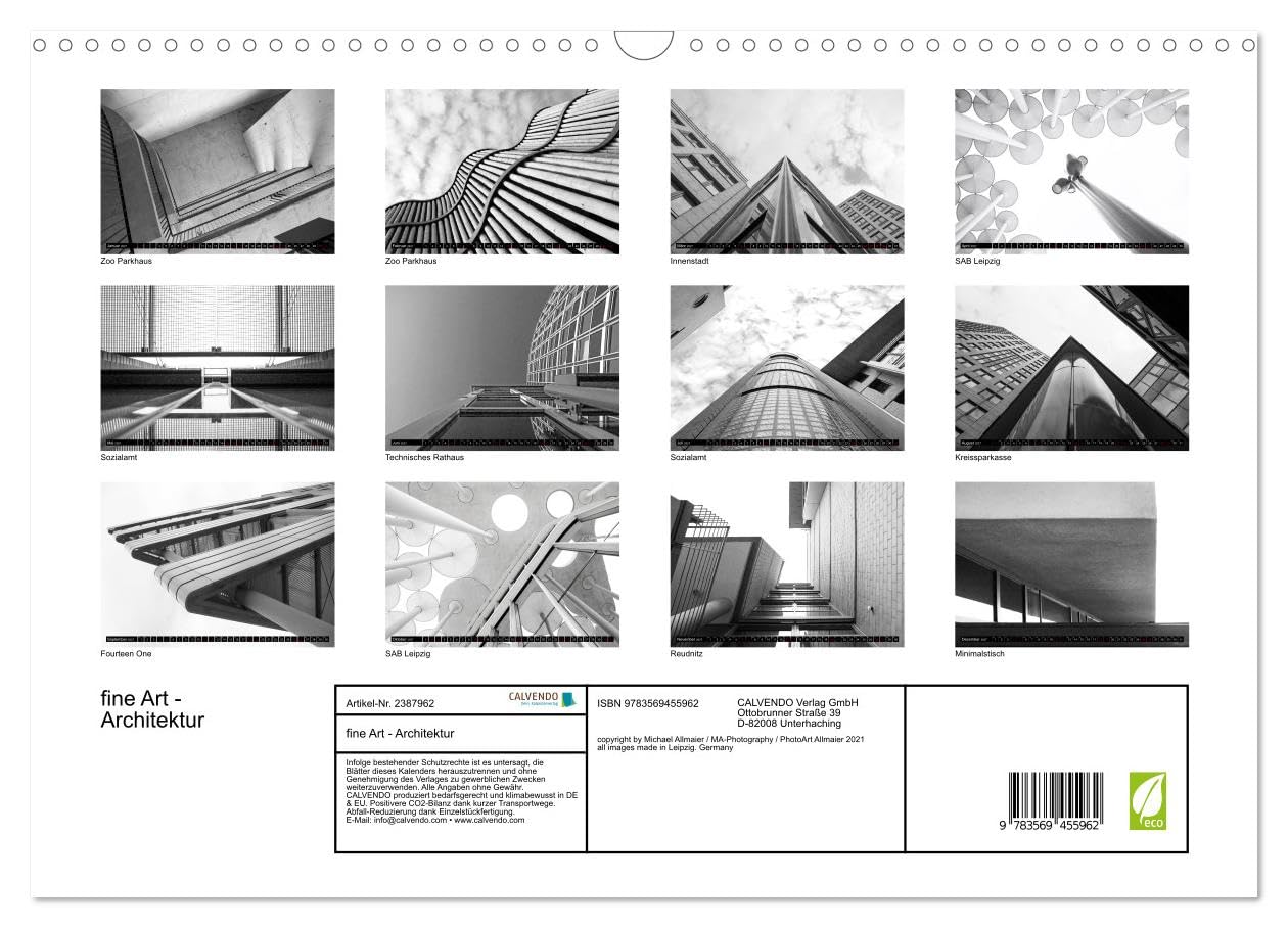 CALVENDO - fine Art - Architektur (Wandkalender 2027 DIN A3 quer), Monatskalender: Architektur in Leipzig