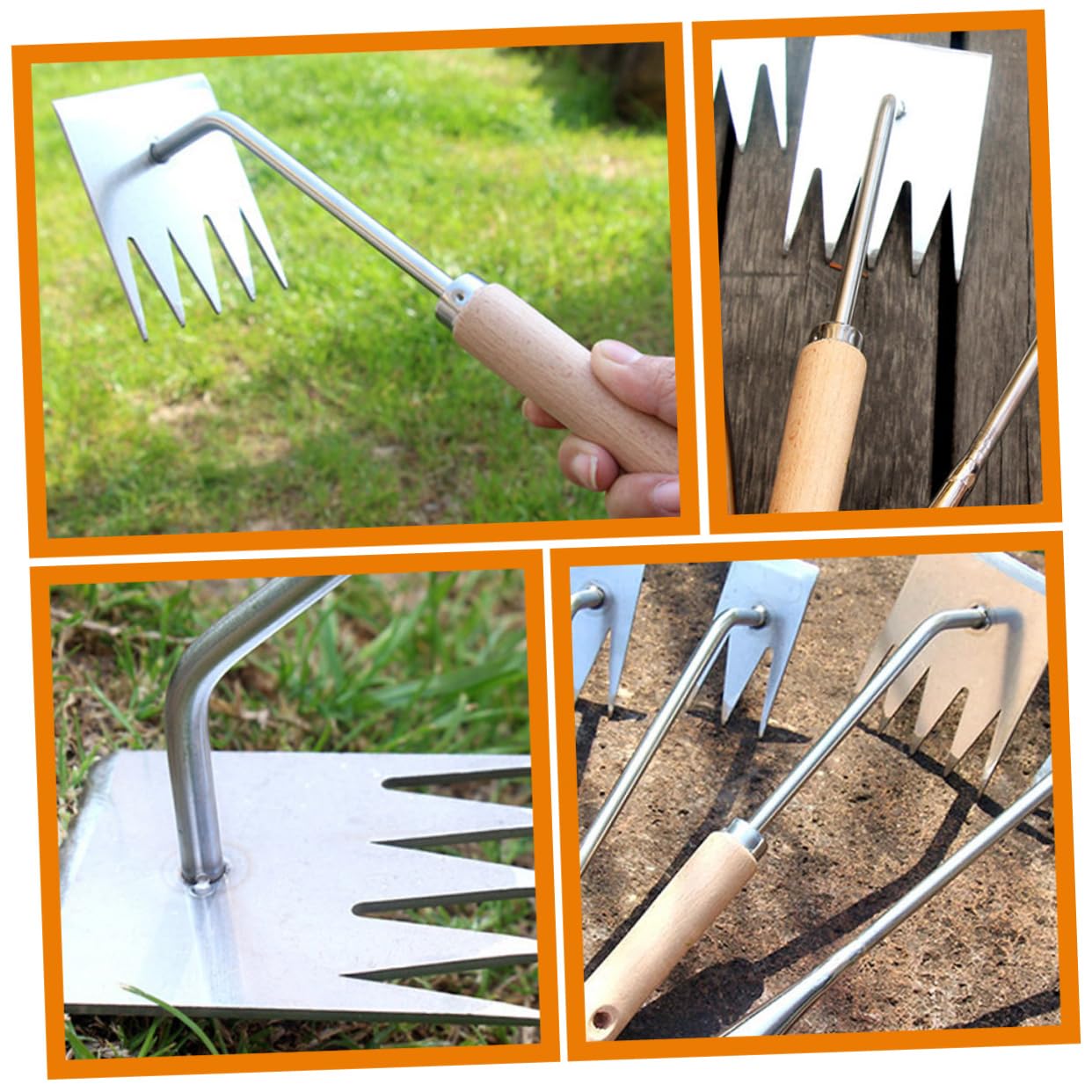 BESTonZON 4 Stück Ergonomischer Unkrautstecher Multifunktionales Gartenwerkzeug zum Entfernen von Gras und Moos für Präzises Jäten Pflasterfugen und Beeten und Langlebig Mit Speziellen