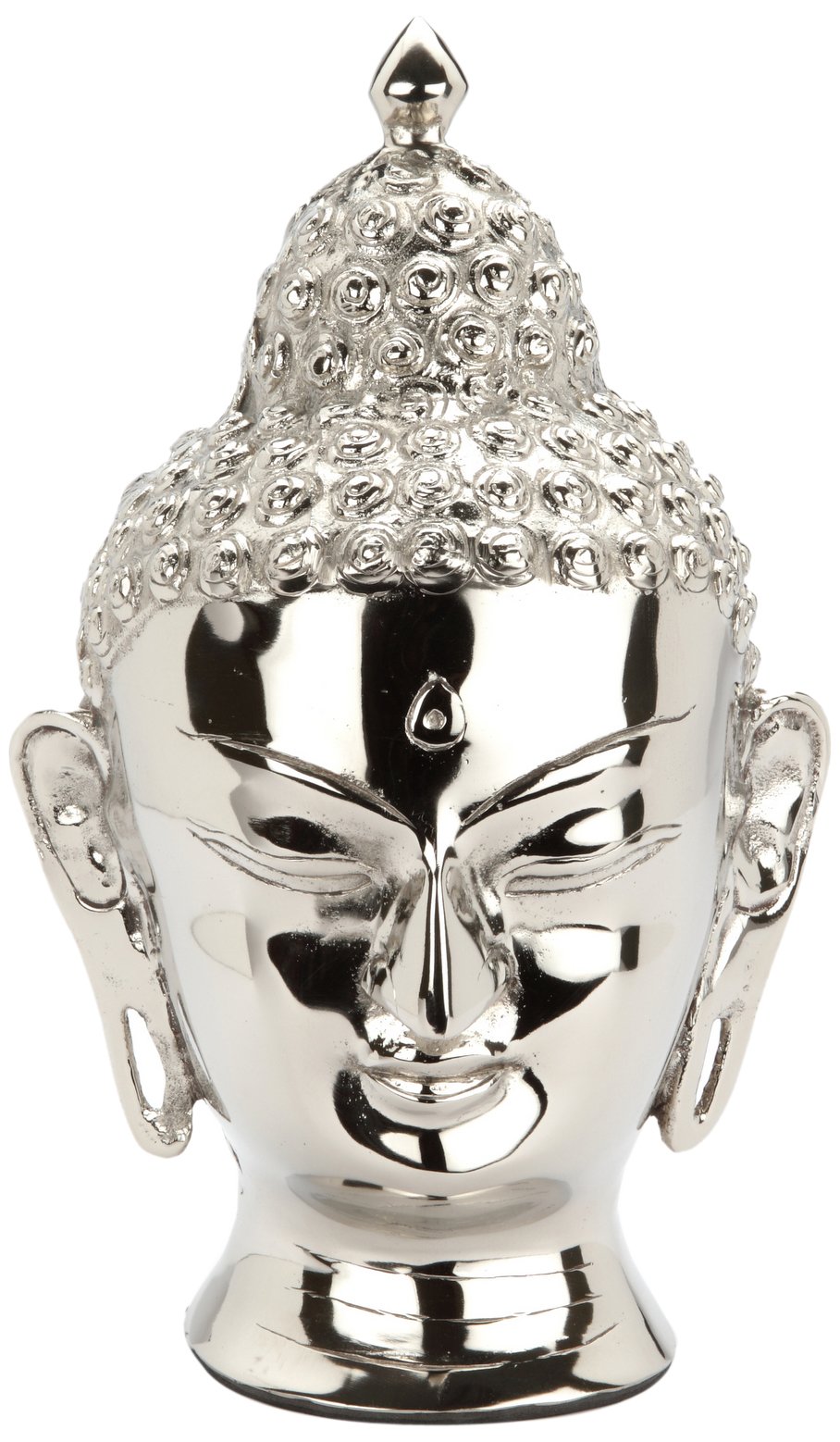 Urns UKInfinity Art Buddha Head Urn, Nickel/Silver, 220 cubic inches