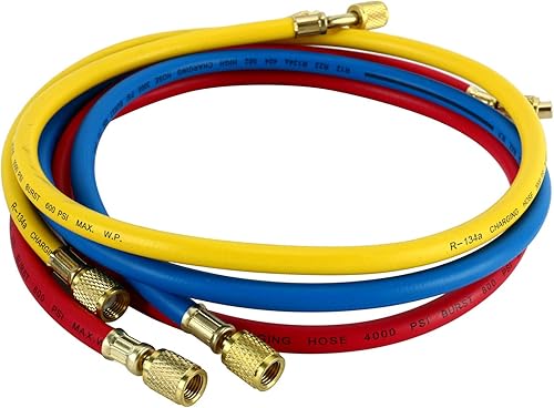 Miniatura 8 de YaeTek 4CFM 1/3HP Rotary Vane Bomba de vacío de aire HVAC A/C Kit de refrigeración AC Manifold Gauge Set w/Detector de fugas R410a R134a R12 R22 R404