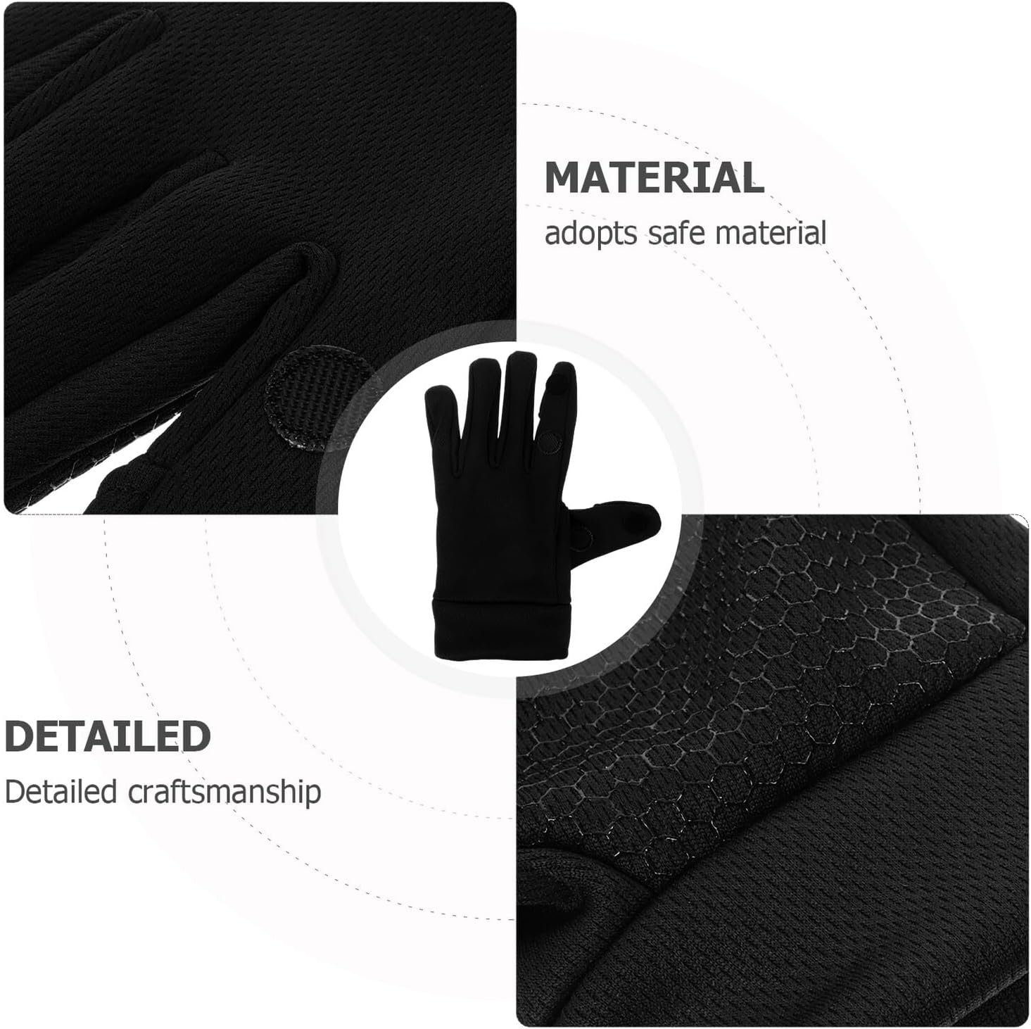 KOMBIUDA Warm Touchscreen Gloves for Men Cycling and Outdoor Riding Thermal Gloves with Fleece Lining Black for Motorcycle and Hiking Activities