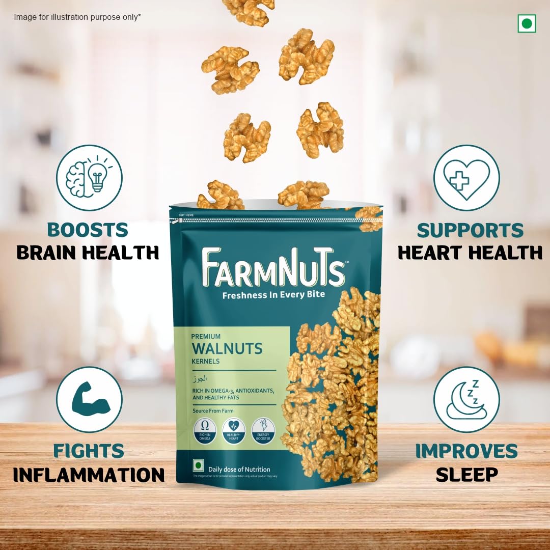 FarmNuts Premium Walnut (200g) and Cashew (200g) Combo, Pack of 2, Rich in Omega-3 & Magnesium. 3