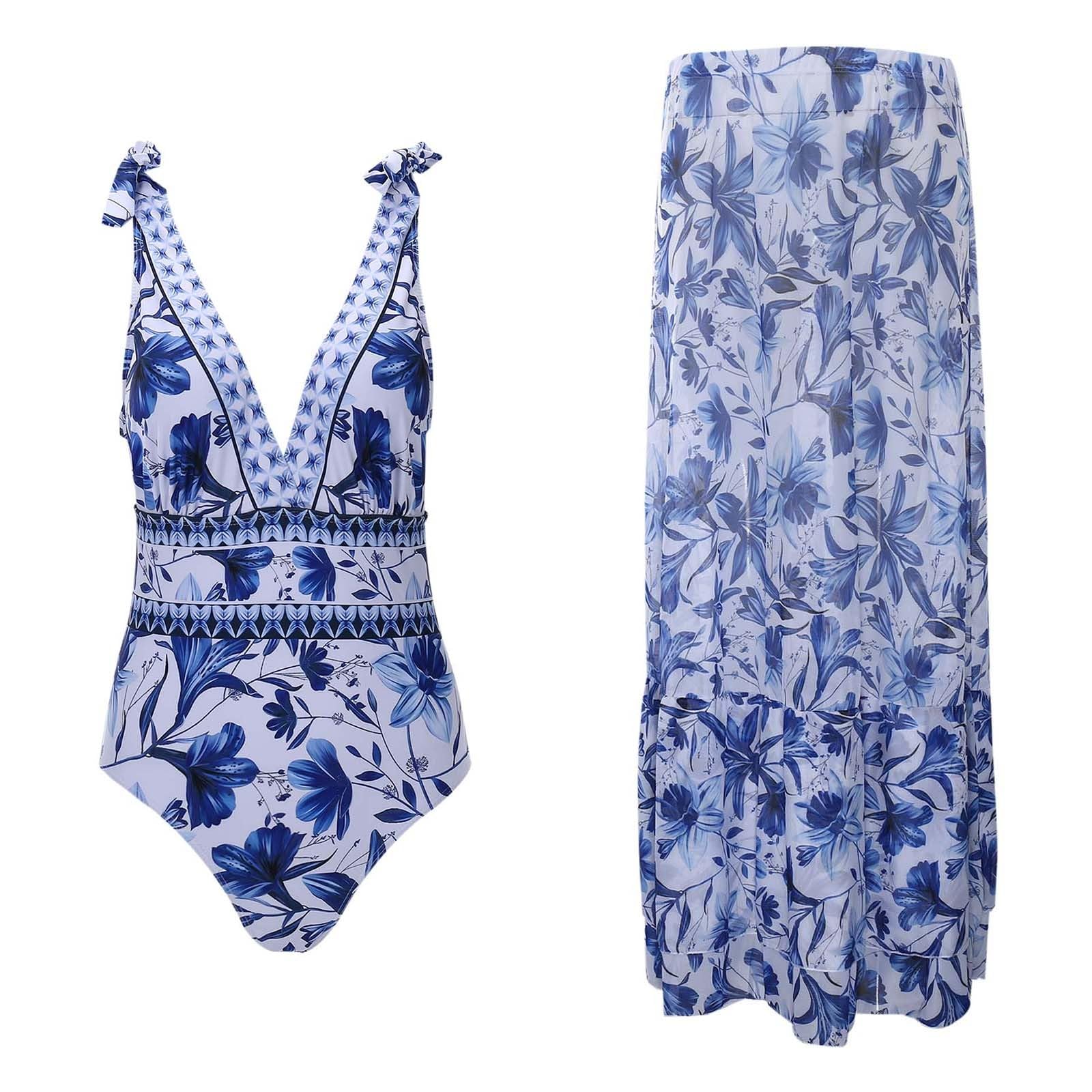 Maillot de bain une pièce bleu à lacets masquant les imperfections - 7