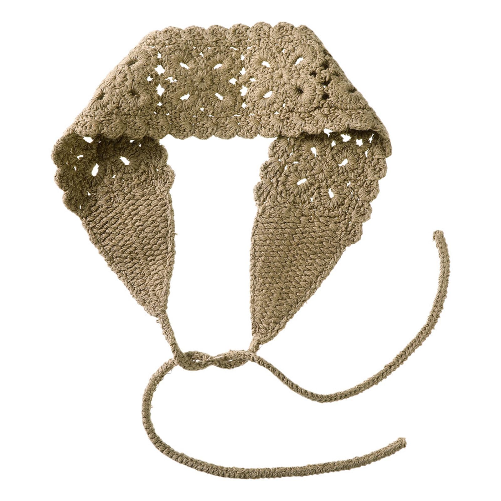 MICFENY Stretchable Knitted Hairband Headwear With Floral Cutout Hollow Knitted Comfortable Wear Multiple Colors