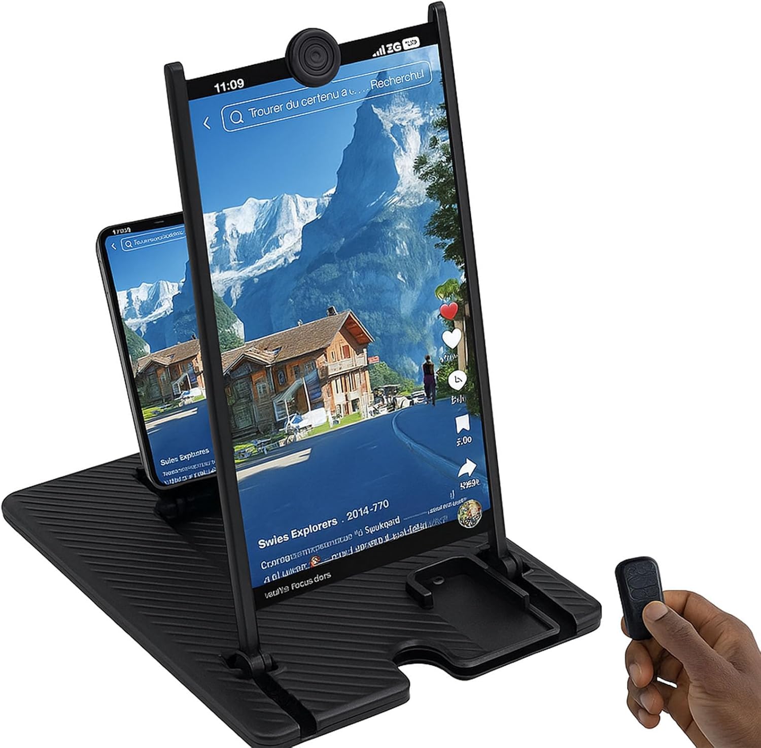Screen Magnifier for Cell Phone, 2026 New 12"/14" Mobilephone 3D HD Magnifying Projector Screen Enlarger for Movies Videos, Foldable Phone Stand Screen Amplifier (Black, 14 Inch)