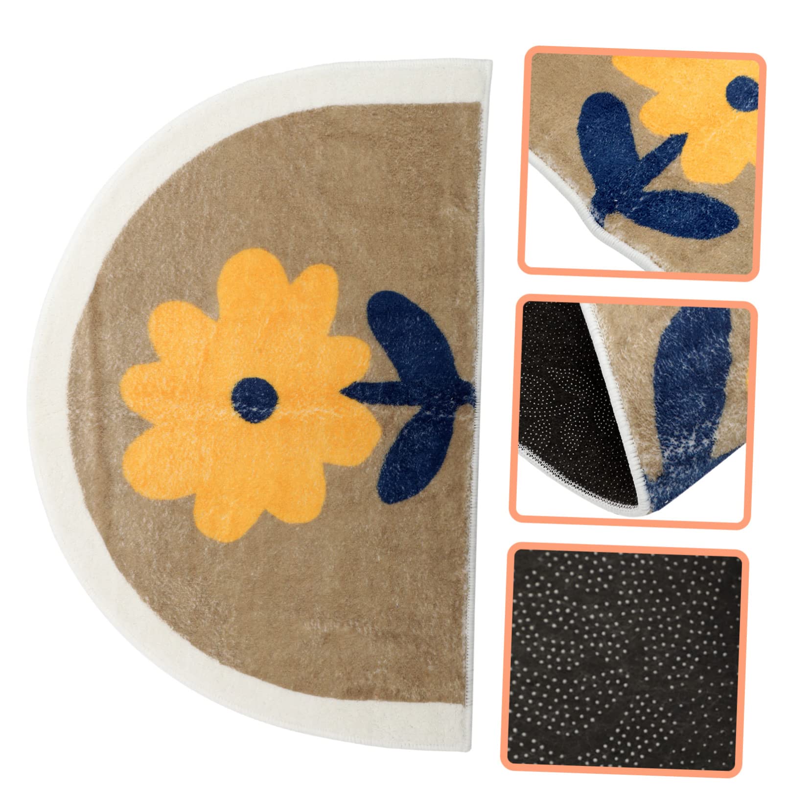 Tappeto Antiscivolo Semicircolare Assorbente e Lavabile Per Ed Decorativo Per