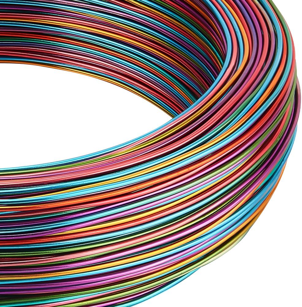 BENECREAT 18 Gauge 307 Feet Multicolor Jewelry Craft Wire Gradient Color Aluminum Wire Bendable Wire with Storage Box for Jewelry Beading Craft Project-Rose Gold Silver Pink Brown