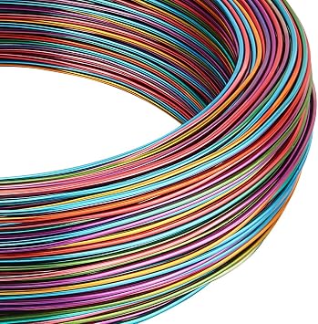 BENECREAT 18 Gauge 307 Feet Multicolor Jewelry Craft Wire Gradient Color Aluminum Wire Bendable Wire with Storage Box for Jewelry Beading Craft Project-Teal Gold Blue Red Green