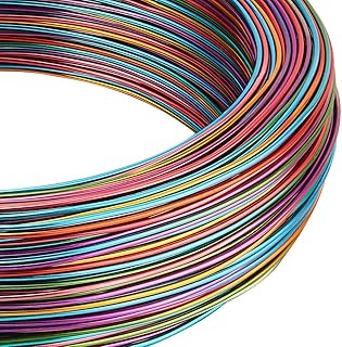 BENECREAT 18 Gauge 307 Feet Multicolor Jewelry Craft Wire Gradient Color Aluminum Wire Bendable Wire with Storage Box for Jewelry Beading Craft Project-Teal Gold Blue Red Green