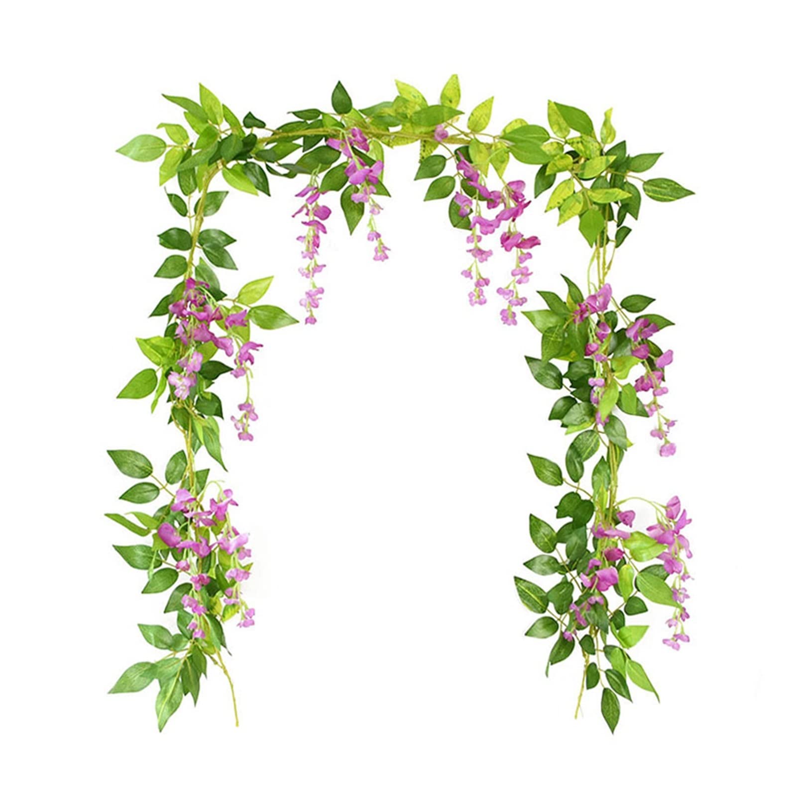 Efeublumen, künstliche Pflanze, Rankengirlande für Zimmer, Garten, Hochzeitsbogen, Blumendekor (Farbe: rosarote Glyzinie)