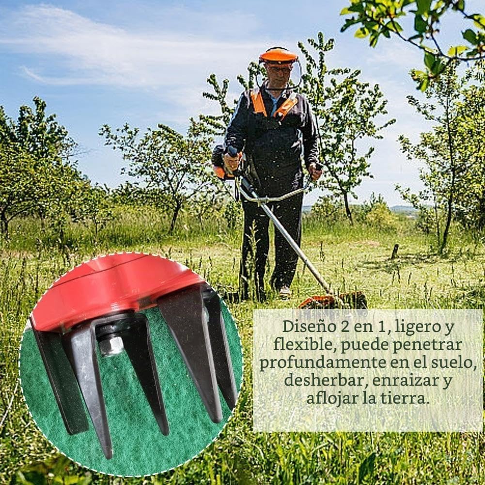 Herramienta de eliminación de malezas y cultivadora giratoria, 2 en 1, desbrozador de jardín, hierba desmenuzadora, cultivador de tierra