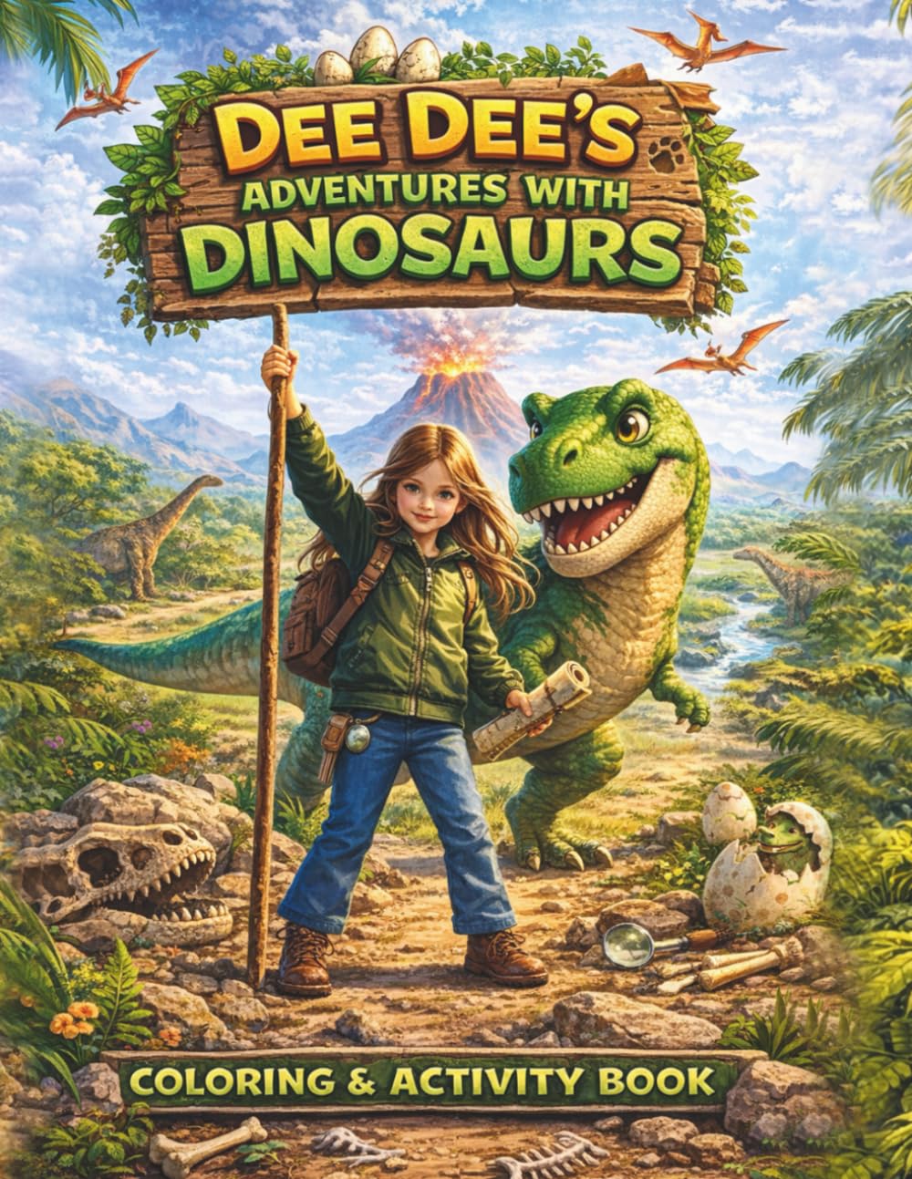 Dee Dee's Adventures With Dinosaurs: Coloring & Activity Book