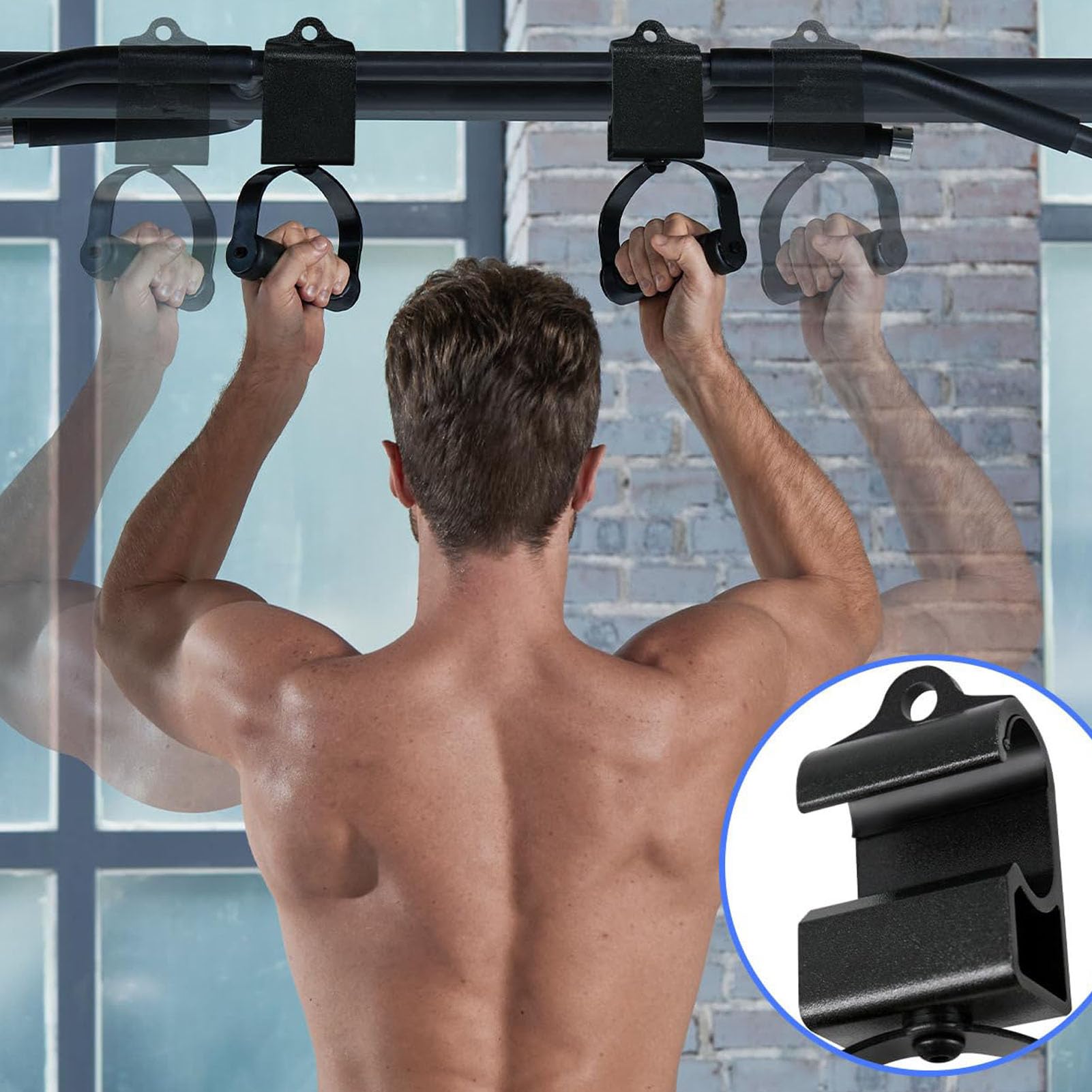 Luocute 2 Manijas Giratorias para Dominadas, Agarre Ergonómico de Aluminio de Primera Calidad con Rotación de 360 ​​grados y ABS Antideslizante, para Entrenamiento de Fuerza con Barra y