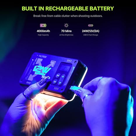 VILTROX Magnetic RGB Video Light 360° Full Colour Portable LED Camera Light with App Control / Cold Shoe Mounts/CRI 97+/2500K-8500K/4000mAh/26 Light Scenes for Photography, Vlogging, Selfie Light - Image 6