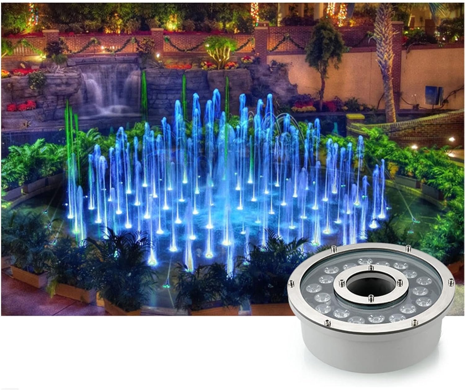 Underwater Pond Light DC12/24V Low Voltage Ring Fountain Light IP68 Waterproof Submersible Led Pool Lights for Fountain, Villas, Waterfall, Aquarium, Garden