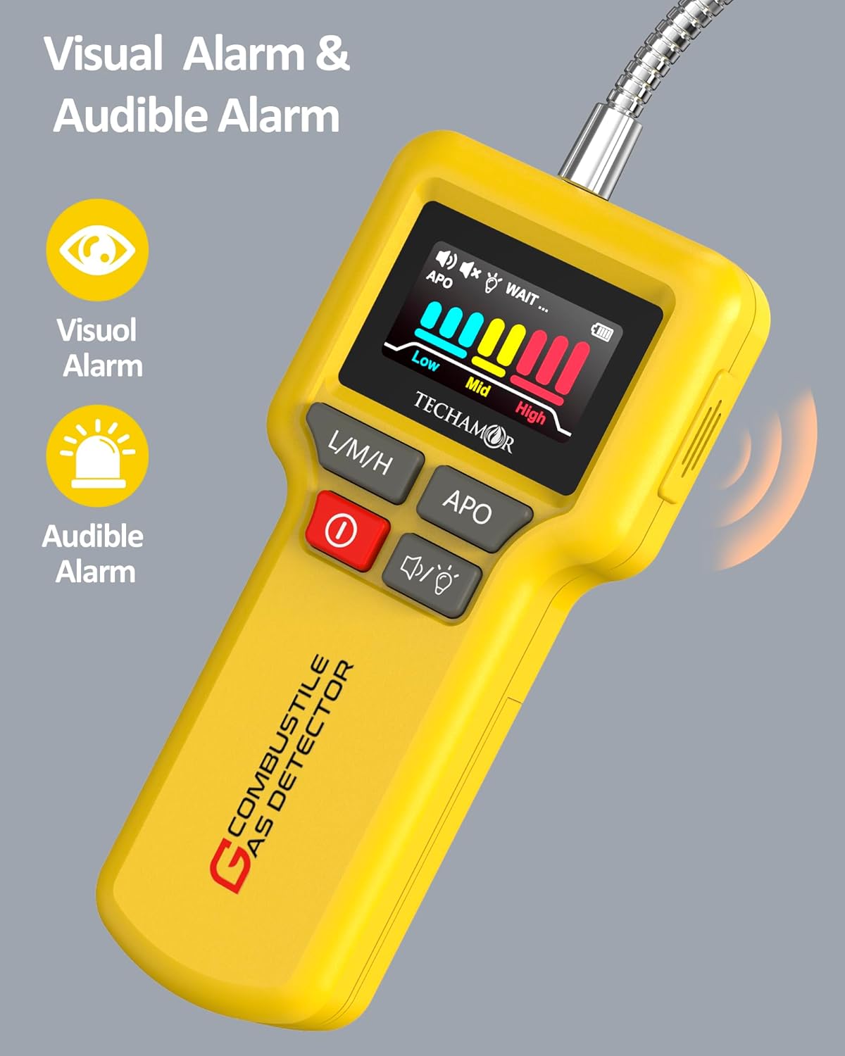 TECHAMOR Natural Gas Detector, Y201 Pro Portable Gas Leak Sniffer