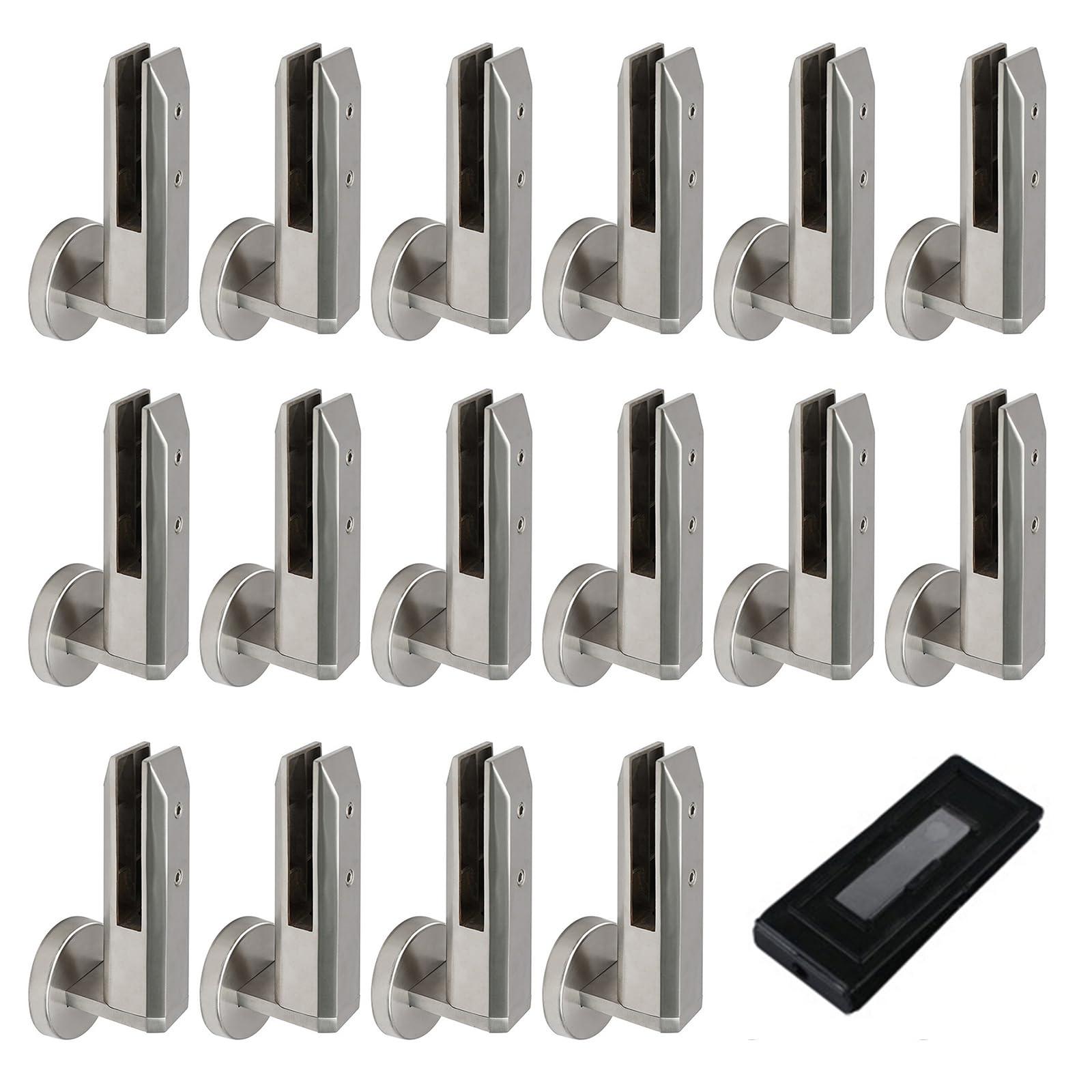 Soportes de Vidrio de Acero Inoxidable 304 para cercas de Piscinas, terrazas, Balcones y escaleras - 4 Piezas. Abrazaderas duraderas para una fácil instalación y un Soporte Seguro