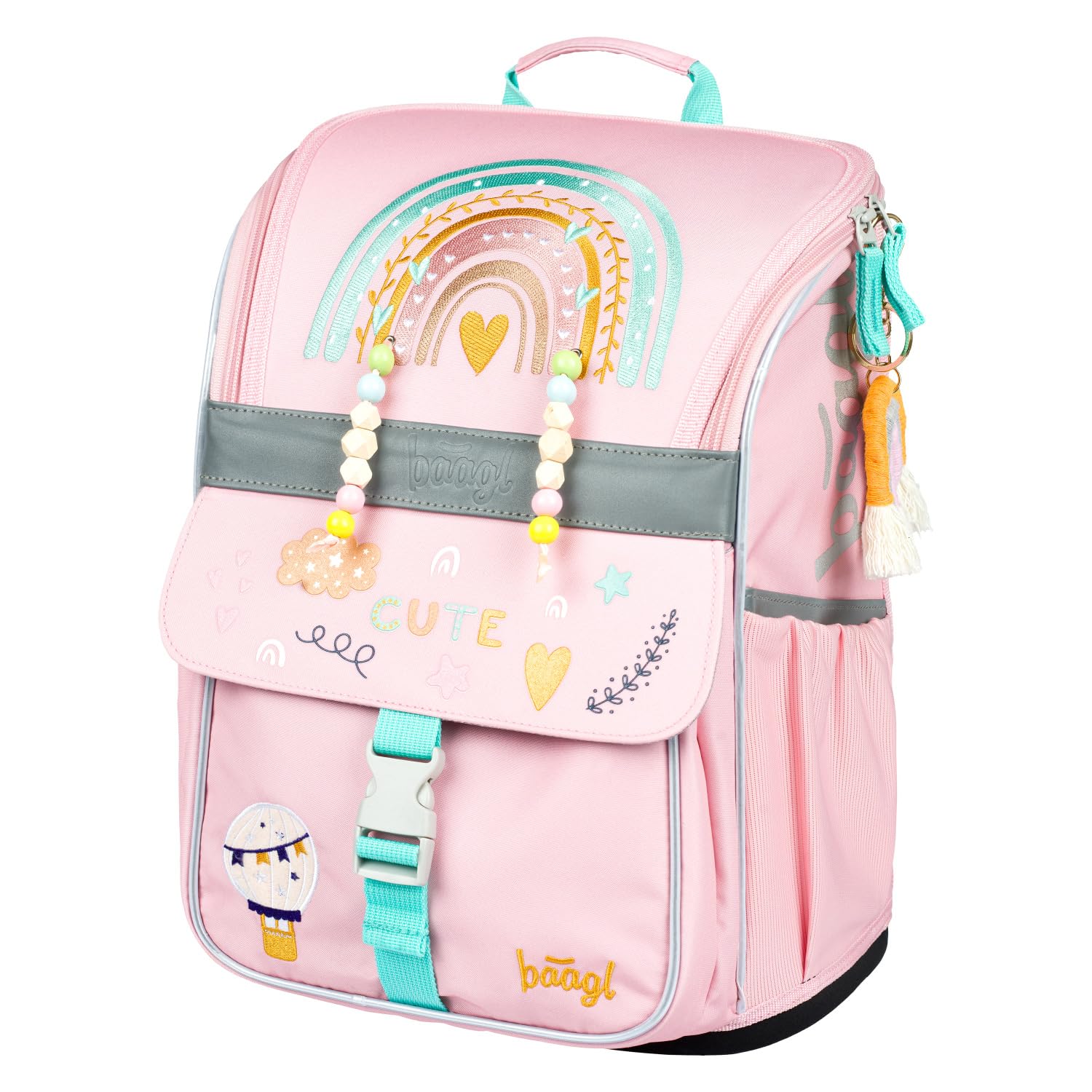 Baagl - Zaino da bambina 1 Klasse – Borsa da scuola ergonomica per bambini – Zaino scolastico con cinturino petto – Borsa scuola elementare