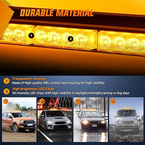 Miniatura 2 de Nilight Luces estroboscópicas de techo de 29.5 pulgadas, 56 LED, luz de peligro, advertencia de seguridad de emergencia, barra de luz intermitente,