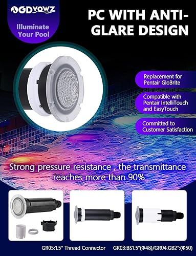 Miniatura 4 de Reemplazo directo para lámpara de piscina LED de color Globrite Pentair - 1.5 pulgadas 12VAC RGB cable de 100 pies cambio de natación para piscinas