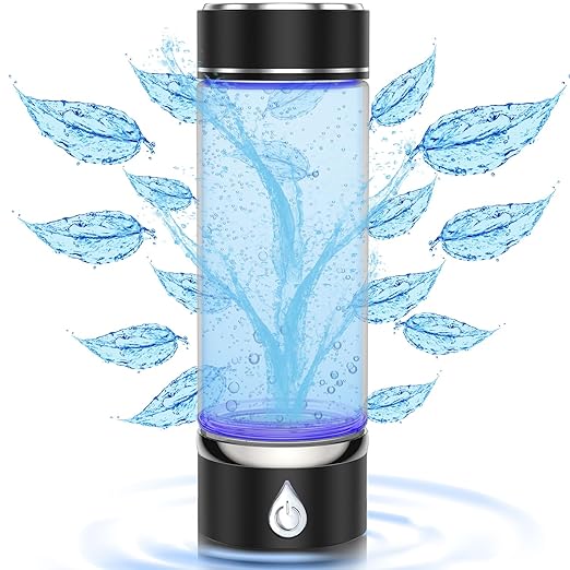 Bntuk Hydrogen Water Bottle, Portable Rechargeable Hydrogen Water Bottle Generator for Home Travel Office Exercise, Black