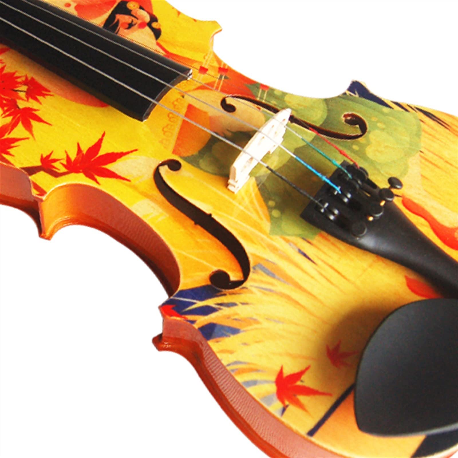Set di Strumenti Musicali per Violino Acustico 4/4 in Legno Massiccio Fatto A Mano per Studenti Colorati Violini per Studenti