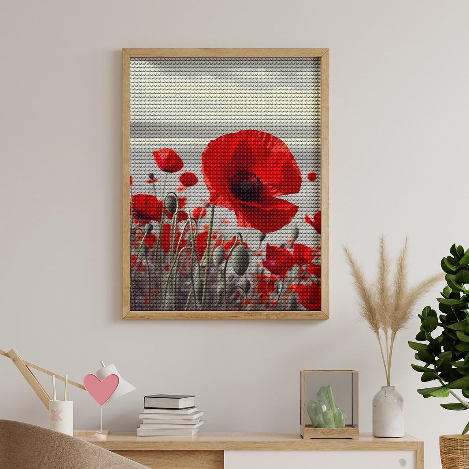 Kit de pintura de diamante de amapolas rojas 5D DIY Diamond Art Kit de pintura de diamante para adultos y niños, por números, bordado de cristal de punto de cruz, para decoración Kit de pintura de diamante de amapolas rojas 5D DIY Diamond Art Kit de pintura de diamante para adultos y niños, por números, bordado de cristal de punto de cruz, para decoración