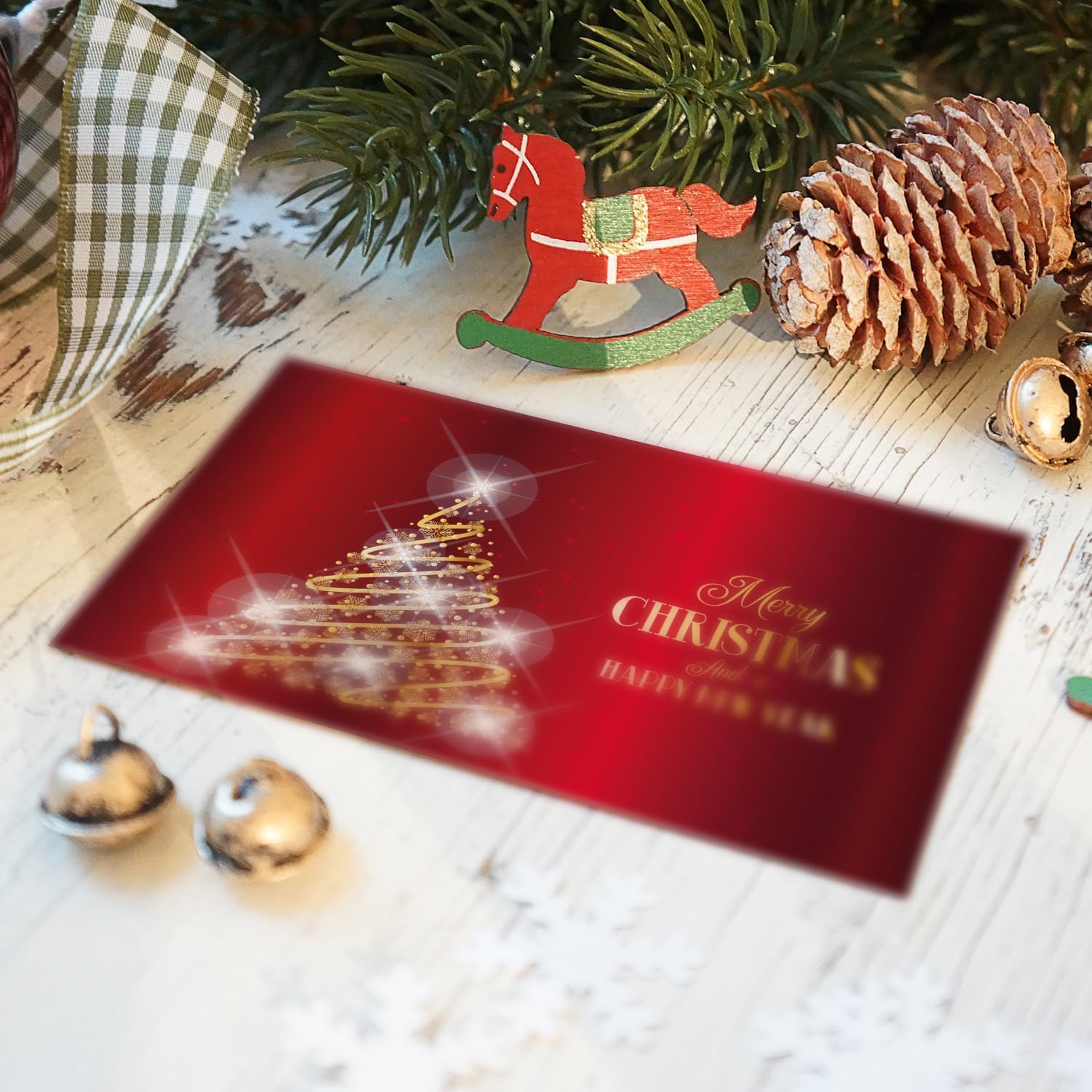 Lot de 30 cartes de Noël élégantes de qualité supérieure avec 30 enveloppes, 12 x 18 cm, cartes pliantes pour entreprises, cartes de Noël, merry christmas joyeux Noël