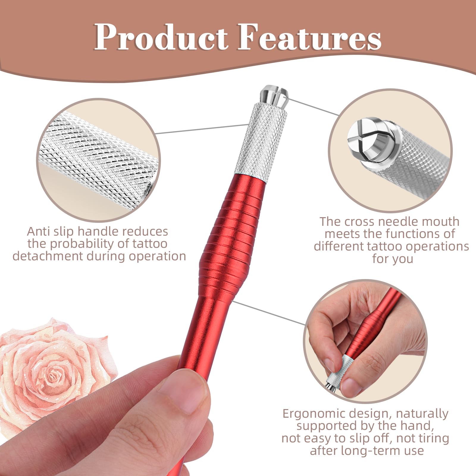 ATOMUS Microblading Kit Eyebrow Microblading Manual Tattoo Pen and Microblading Needle 7 Pin 12 Pin 14 Pin 18 Pin for Eyebrow Permanent Makeup