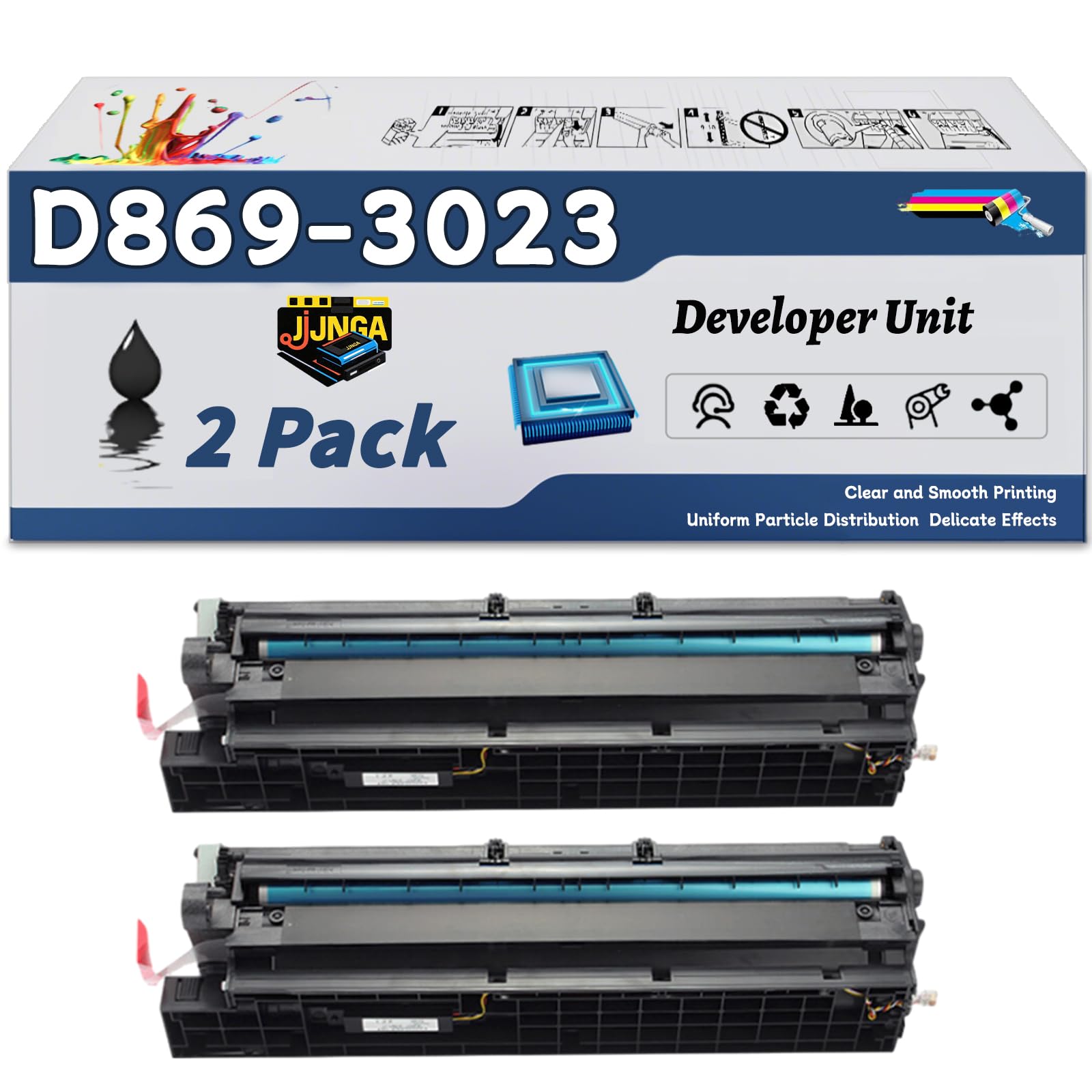 JJNGA D869-3023 Developer Unit is Compatible for Ricoh MP 2554SP 3053 3554SP 4054SP 4055SP 5054SP 5055SP 6054SP Printers (2-Pack Black)