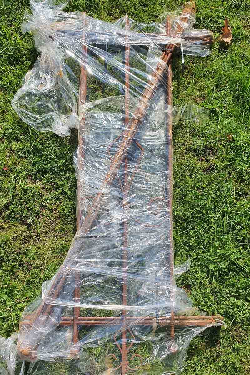 KUHEIGA Beetzaun Metall Steckzaun Rost Breite 120cm verlängerbar Metallzaun Zaunelement