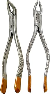 AVON SURGICAL-Dental Extracting, Extraction Forceps #150 & #151 Set of 2 Premium Quality Gold Handle, Stainless Steel