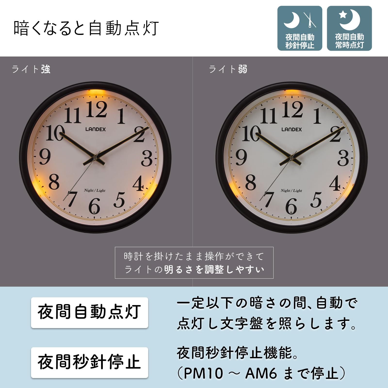 Amazon.co.jp: ランデックス(Landex) 掛け時計 電波 アナログ 31cm