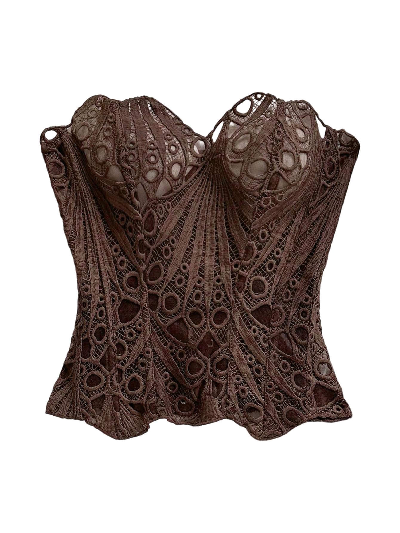Photo 1 of GORGLITTER Women's Lace Up Corset Bustier Top