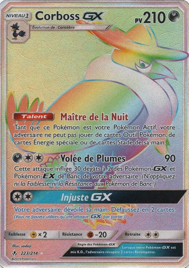 Carte Pokemon Sl10 Corboss Gx 210 Pv 223 214 Secrete Rare Arc En Ciel Amazon Fr Jeux Et Jouets
