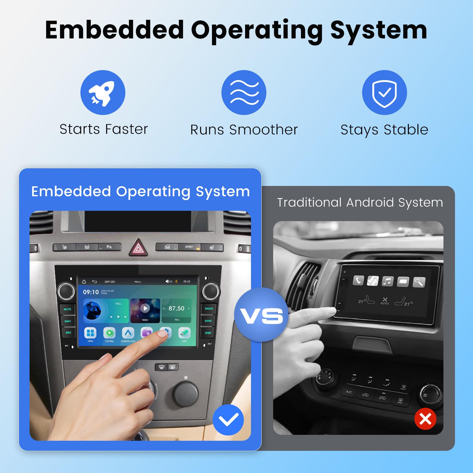 Autoradio per Opel Corsa 2006-2011, Radio 7 pollici con CarPlay wireless | Android Auto wireless, Bluetooth, Radio FM/AM/RDS, Telecamera posteriore, EQ, Comandi al volante
