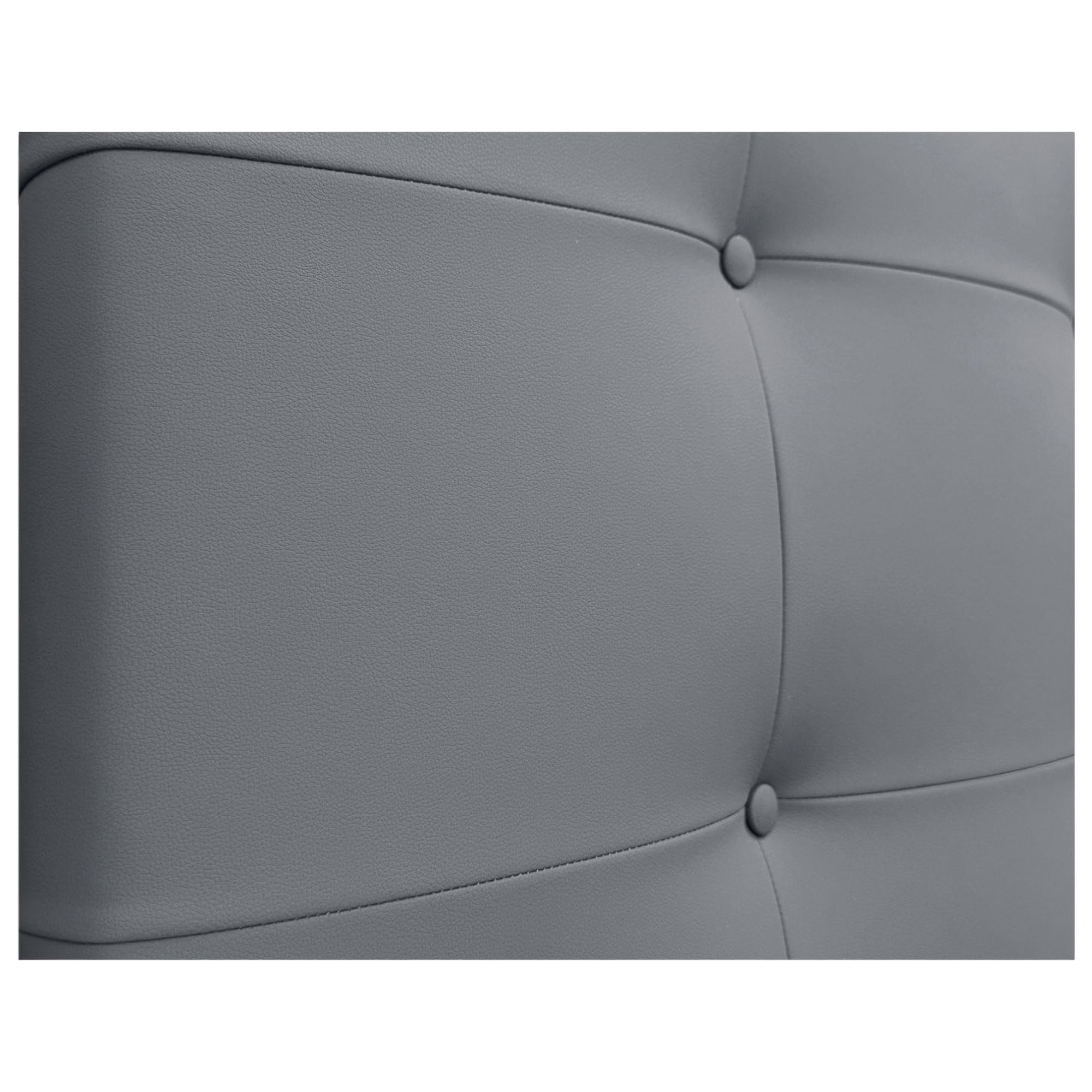 DHOME Testiera Capitone imbottita in similpelle o tessuto Acualine con gambe in legno di pino spessore 8 cm Testiere letto imbottite trapuntate Capitone (Similpelle Grigio, 160 (150/160))