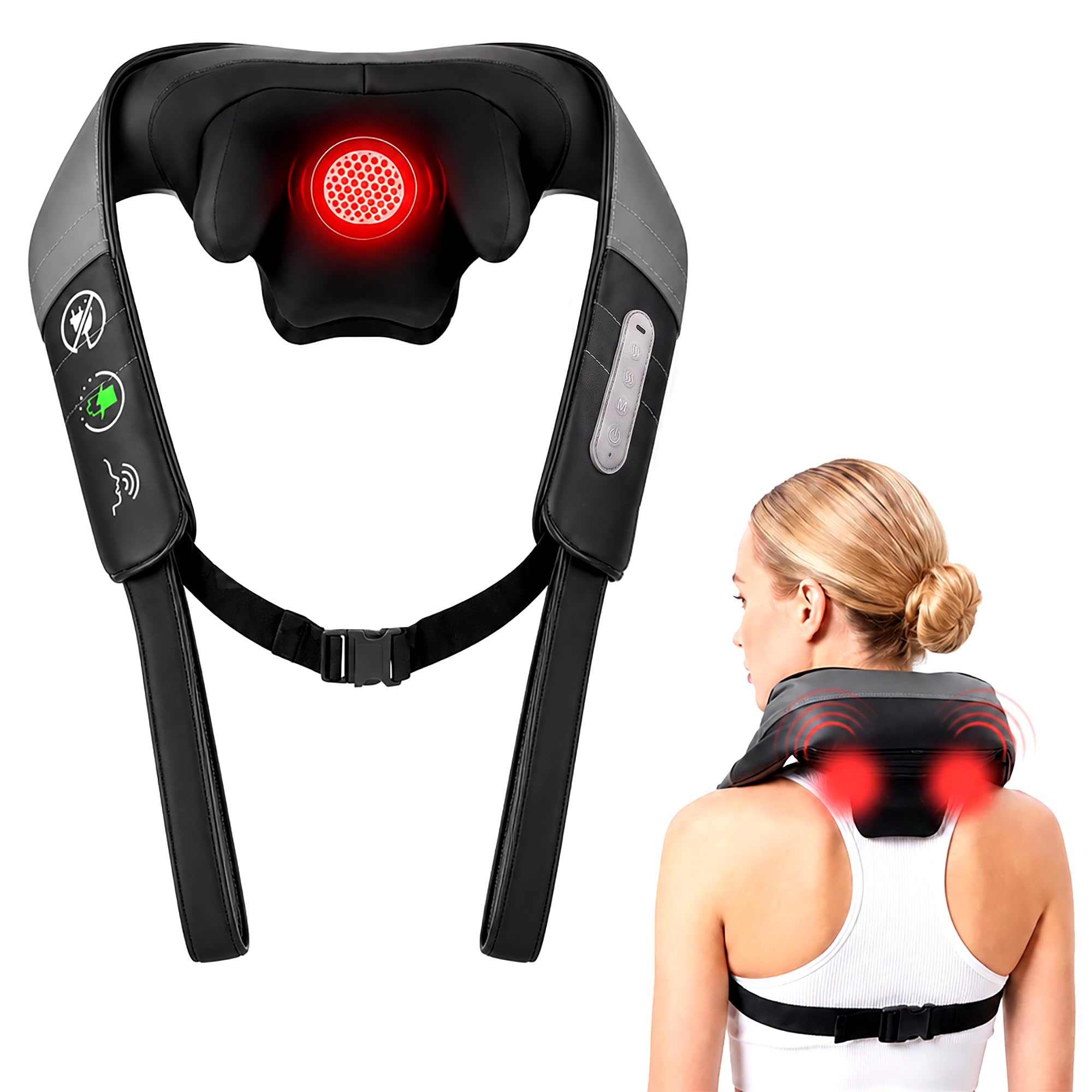 cabaro 4D Nackenmassagegerät mit Wärme 2026, 3 Modi Shiatsu Massagegerät