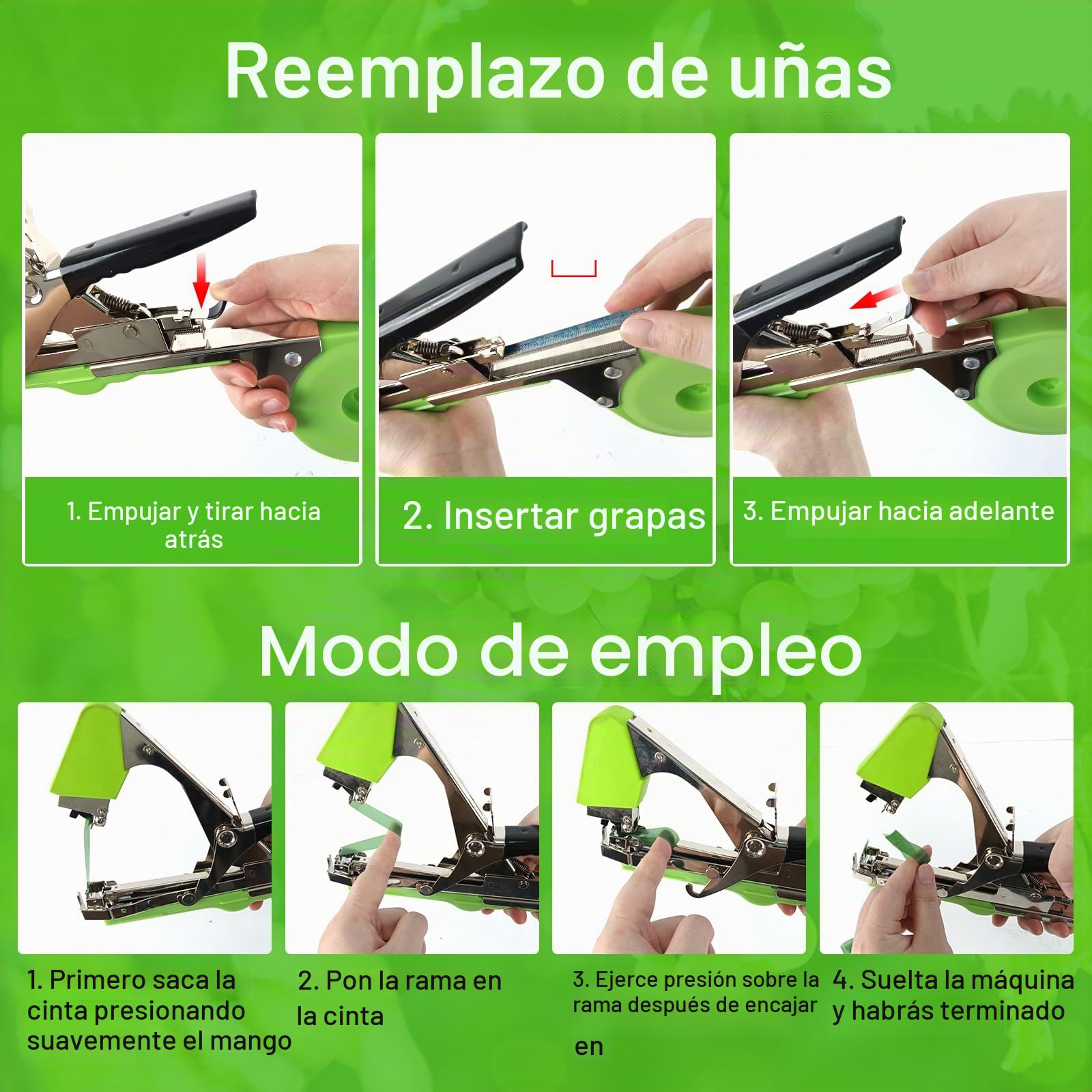 Maquina Atar Tomates Pepino,Herramientas Jardineria Atar de Mano Planta,Jardín Tape Tool Alicates de encuadernación para Plantas, máquina de encuadernación de Plantas