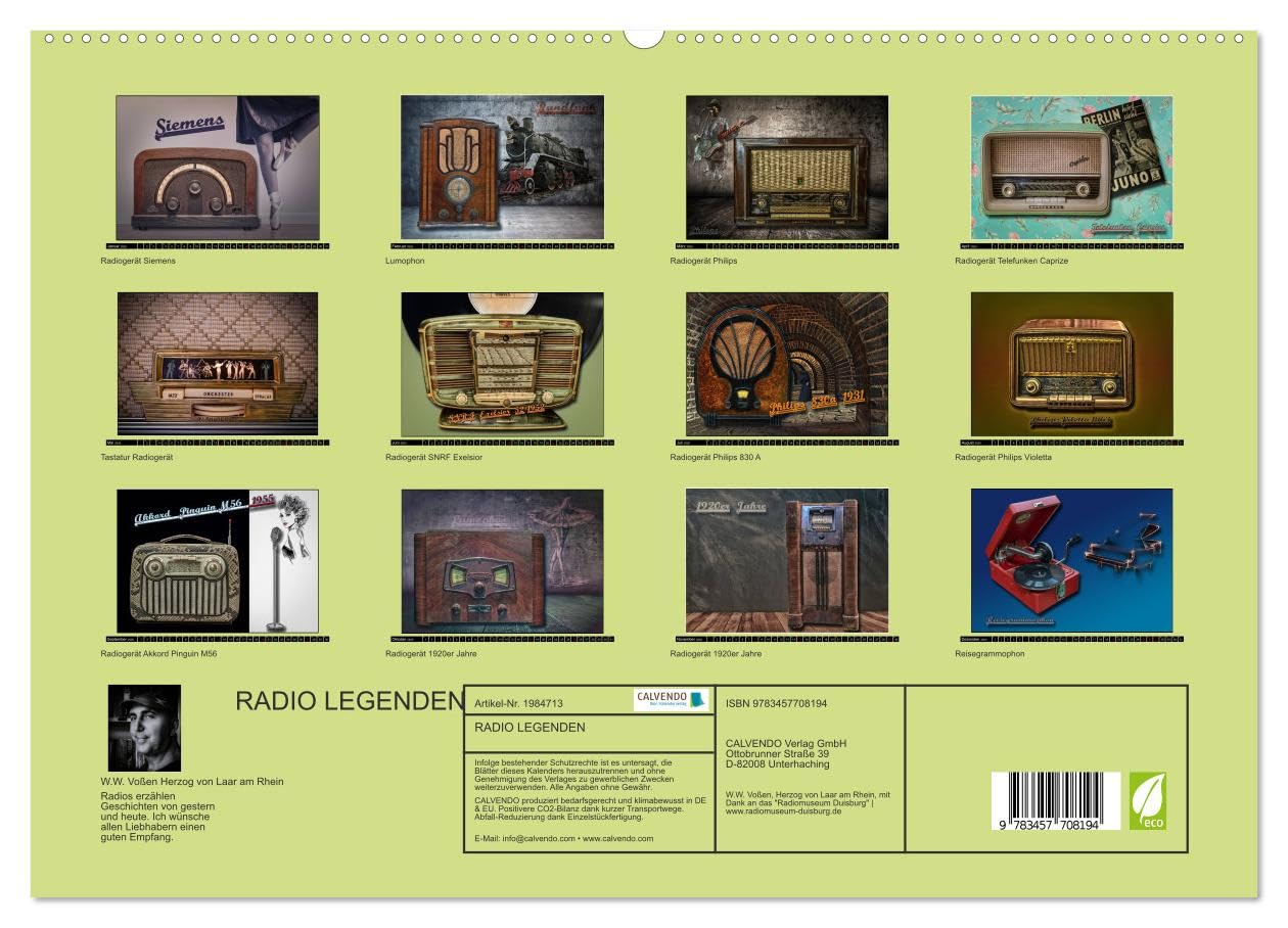 RADIO LEGENDEN (hochwertiger Premium Wandkalender 2026 DIN A2 quer), Kunstdruck in Hochglanz: Radios, Funkempfänger, Musik, erzählen Geschichten von ... einen guten Empfang. (CALVENDO Technologie)